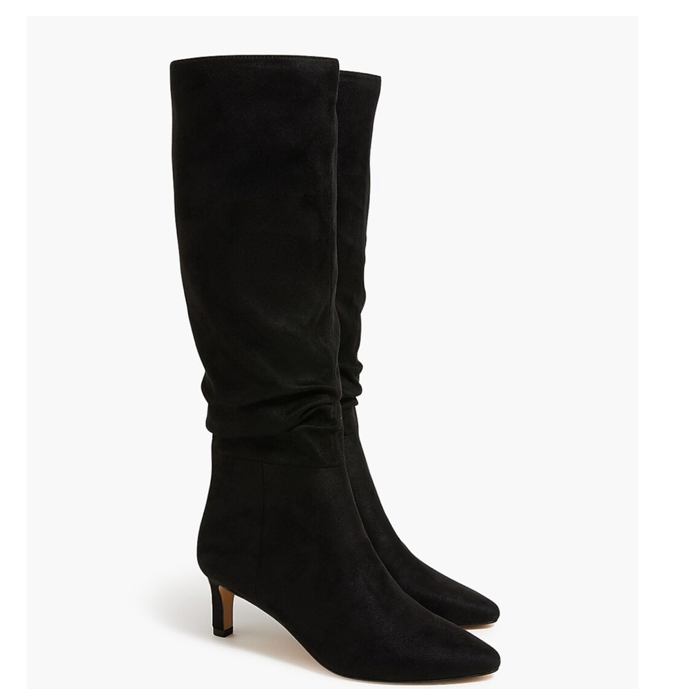 Sueded slouch knee high boots